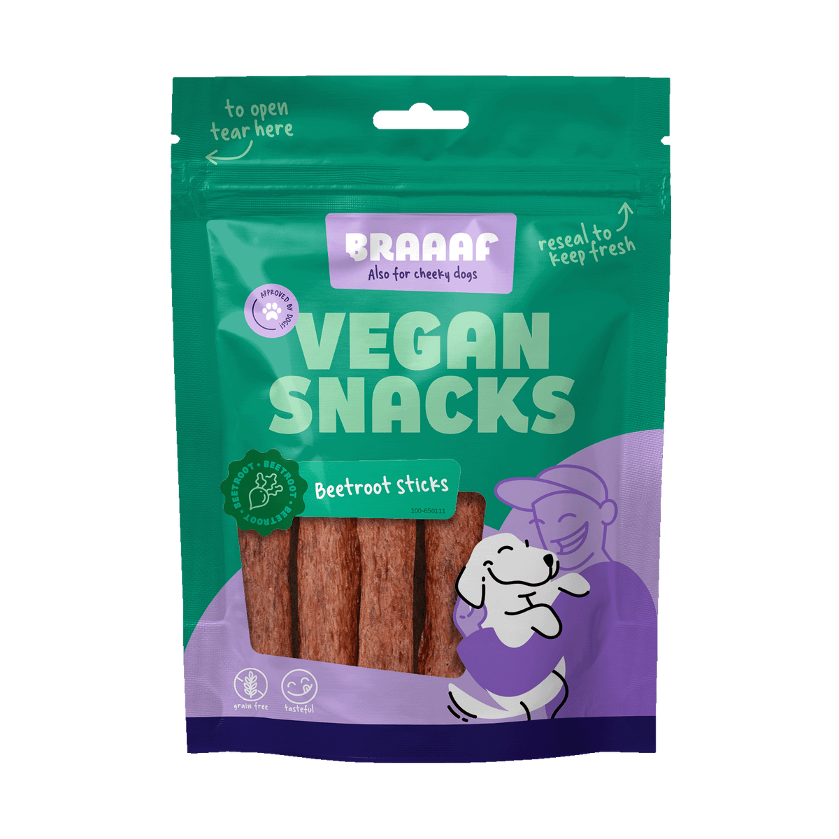 Braaaf Vegan Bietenstick 12 cm 80 g – Braaaf hondensnack verpakking