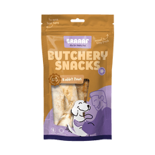 Braaaf Butchery Konijnenpoten 100 g – Braaaf hondensnack verpakking