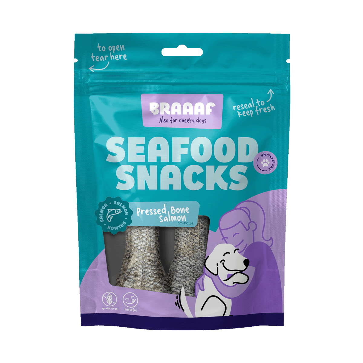 Braaaf Visbot 12 cm 2 stuks 75 g – Braaaf hondensnack verpakking