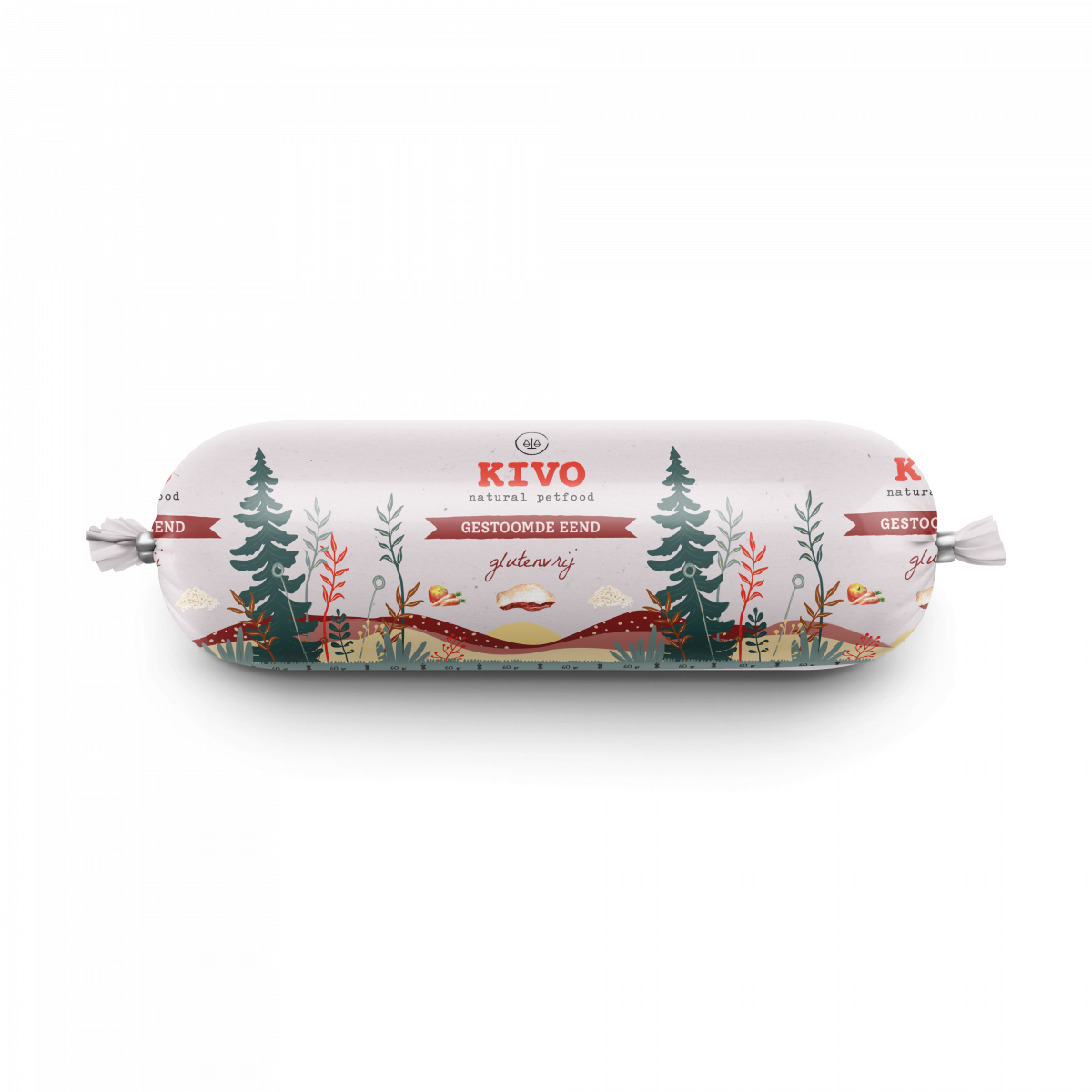 Kivo Gestoomde Eend 600 g complete gestoomde hondenworst