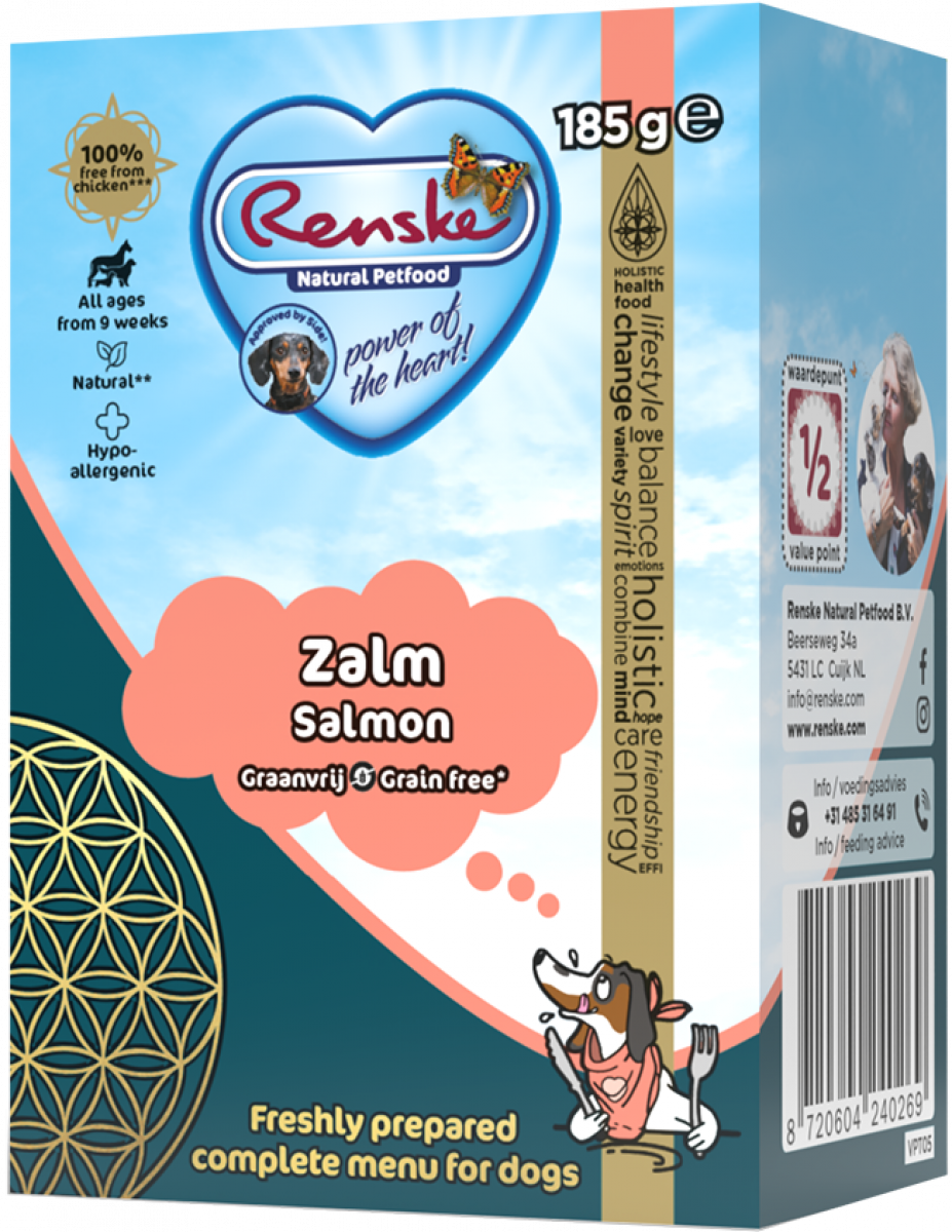 Renske Vers Bereid Zalm Graanvrij 185 g nat hondenvoer