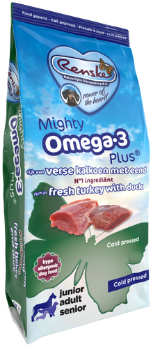 Renske Mighty Omega-3 Plus Kalkoen & Eend 12 kg verpakking