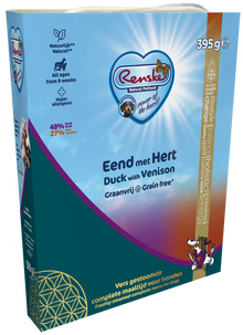 Verpakking Renske Vers Gestoomd eend met hert graanvrij, 395 g