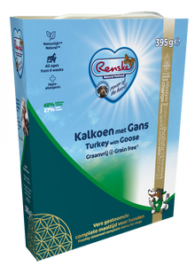 Verpakking Renske Vers Gestoomd kalkoen met gans graanvrij, 395 g