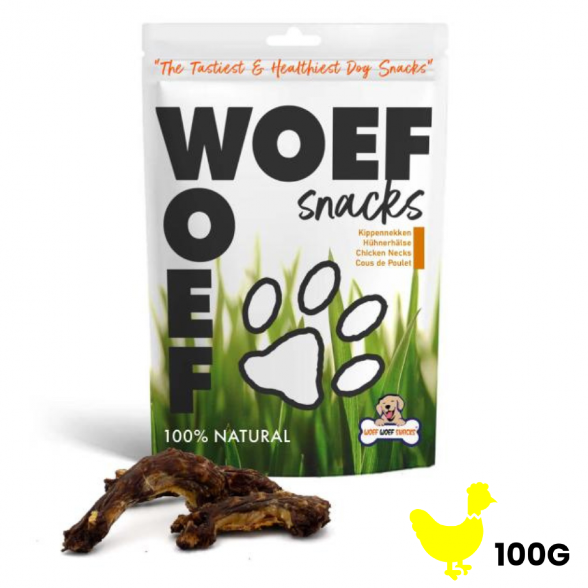 Woef Woef Kippennekken S – 100 g verpakking