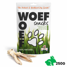 Woef Woef Konijnenoren met haar L – 250 g verpakking