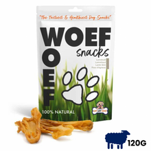 Woef Woef Lamshuid M – 120 g verpakking