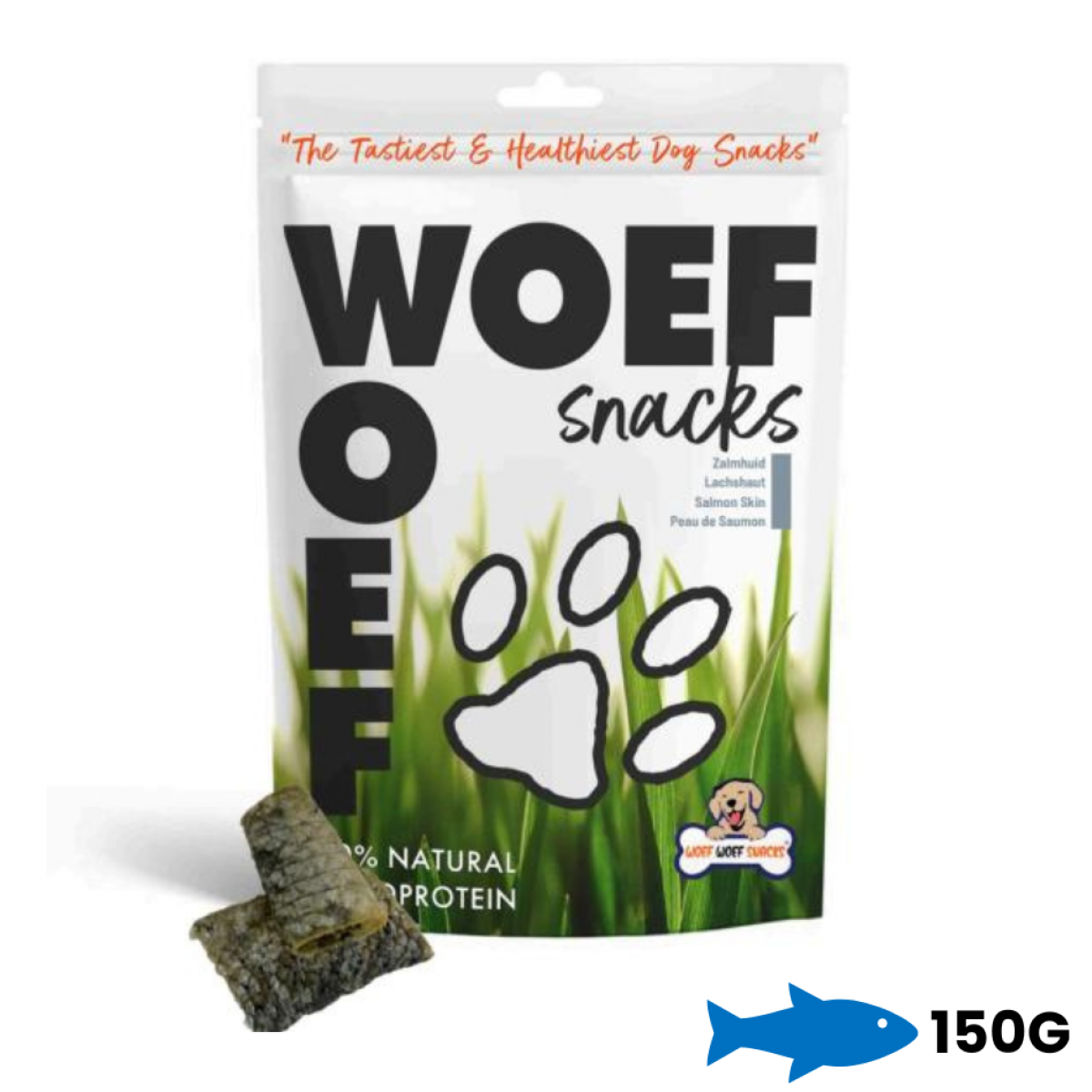 Woef Woef Zalmhuid L – 150 g verpakking