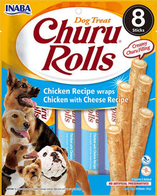 Inaba Churu Rolls hond kip om kaas 8 × 12 g
